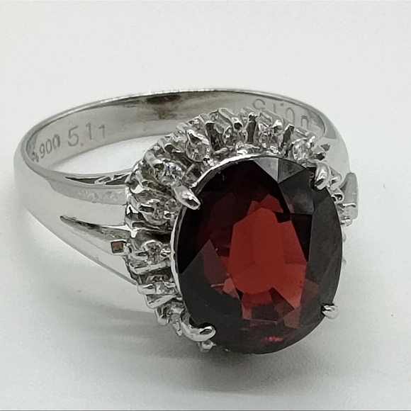 Jewelry Ring Garnet 5.11ct Platinum 1399052 - Picture 4 of 11